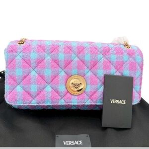 VERSACE TWEED SHOULDER BAG